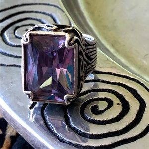 Silpada Ring Purple Glass size 6.